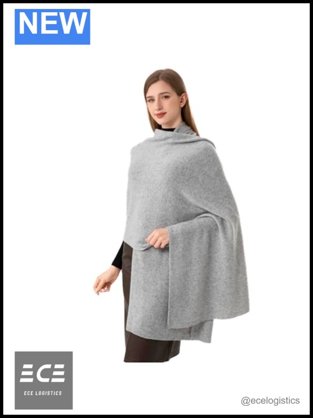 Cashmere Wool Knitted Wrap Scarf Stole Airplane Travel Blanket Shawl 87x28